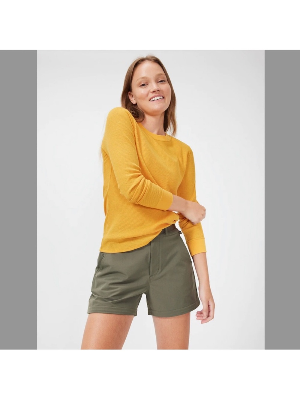 Outdoor Voices Fast Track Waffle Knit Long Sleeve Activewear Top Size Medium